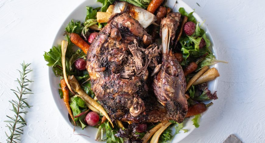 Herb & Garlic Pulled Lamb Shoulder with Winter Salad