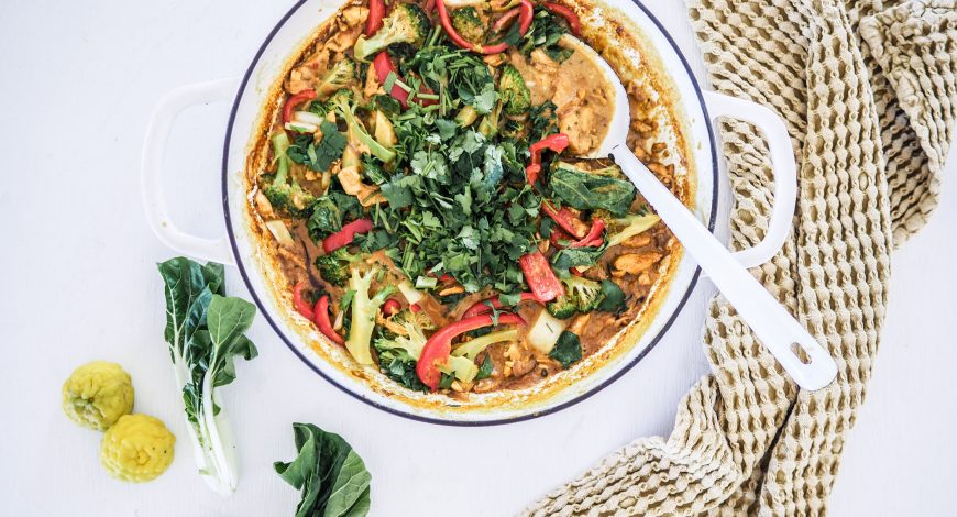 Leftover Roast Chicken and Asian Veggie Curry