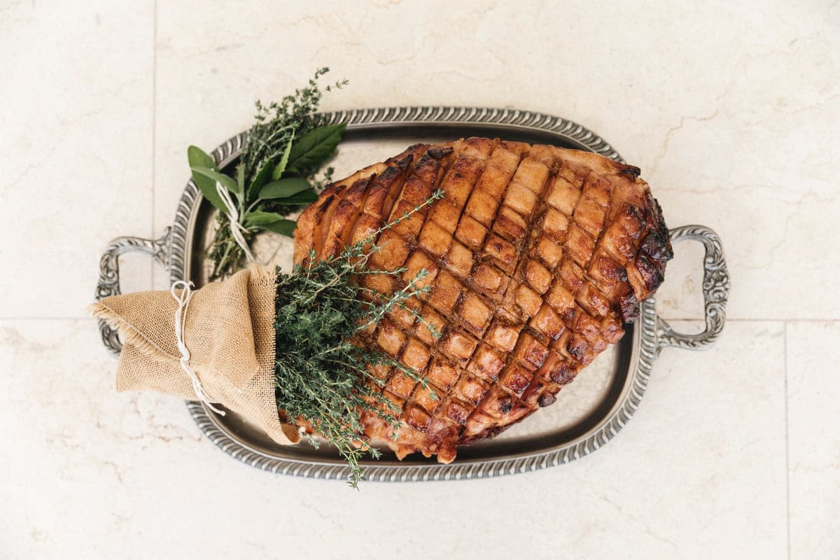 Free-Range, Chemical Nitrite-Free Smoked Leg Ham on the Bone